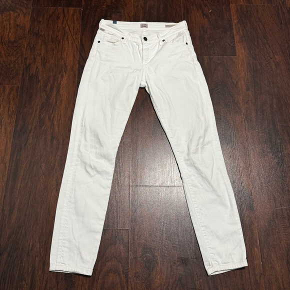 Citizens of Humanity Thompson Medium Rise Cropped Skinny White Denim Jeans 25 - Picture 1 of 13
